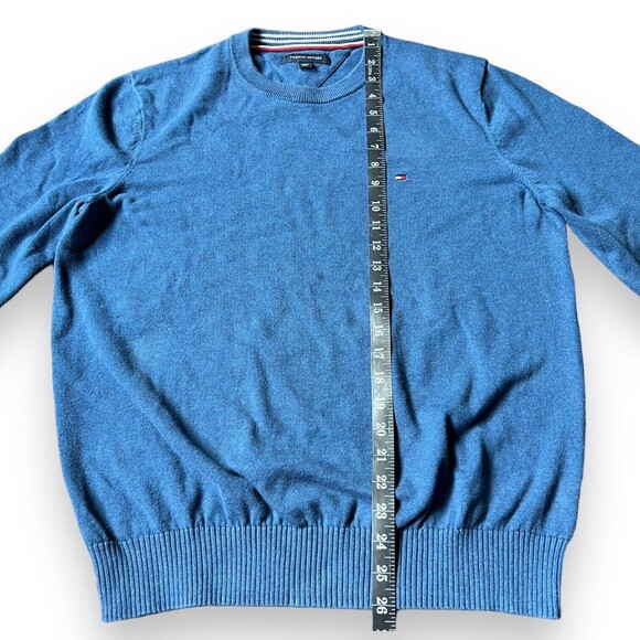 Lot of 3 Men's L Sweaters Stafford, Tommy Hilfiger, Izod Blue & Gray V-Neck Crew - Picture 5 of 16